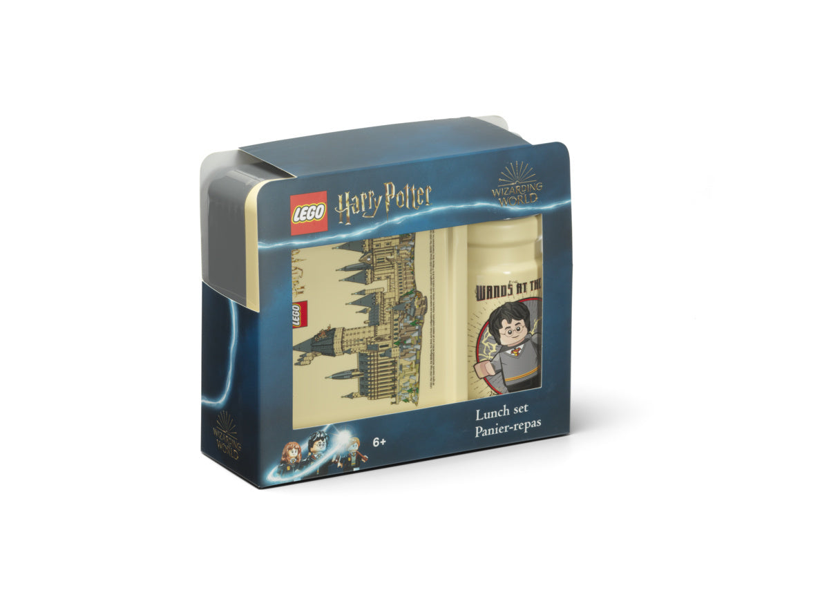 Lunchbox Lego Harry Potter z motywem Hogwart i postaciami z serii, producent BV JACOB COMPANY