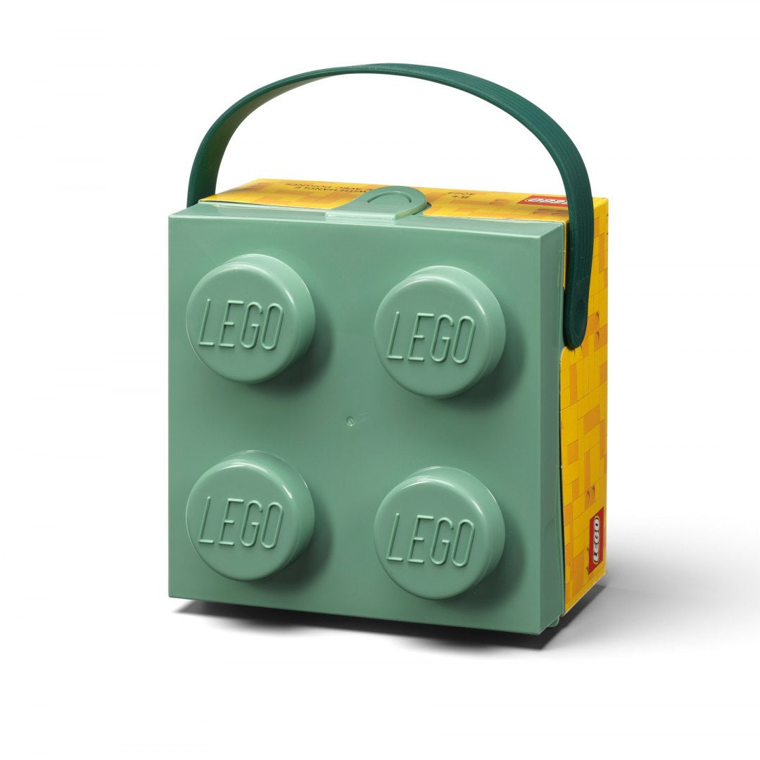 Lunchbox klocek LEGO w kolorze zielonym z uchwytem od BV JACOB COMPANY