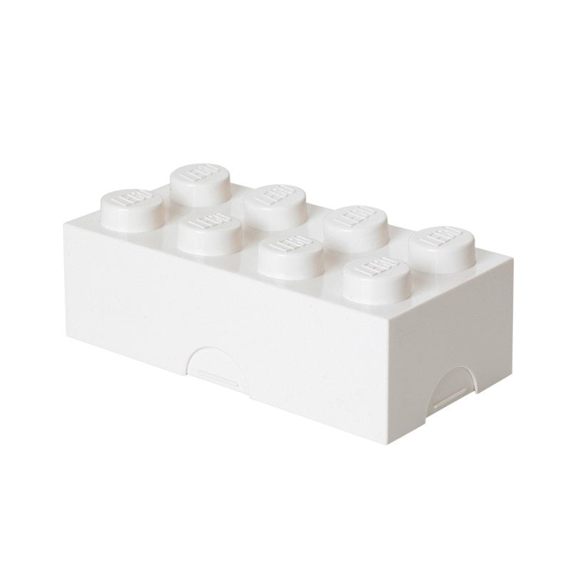 Lunchbox klocek LEGO BV JACOB COMPANY w białym kolorze, kształt przypominający klocek LEGO