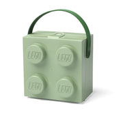 Lunchbox klocek LEGO w kolorze zielonym z uchwytem do przenoszenia od BV JACOB COMPANY