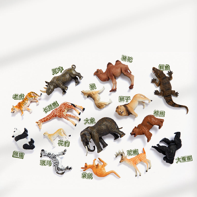 Zestaw figurek dzikich zwierząt dla dzieci z różnymi zwierzętami jak lew, słoń i tygrys
