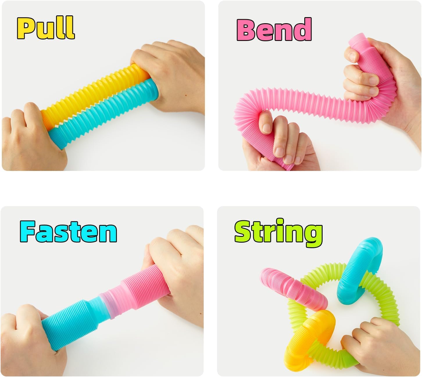 Zestaw świecących rurek dla dzieci w różnych kolorach do wyginania, łączenia i zabawy