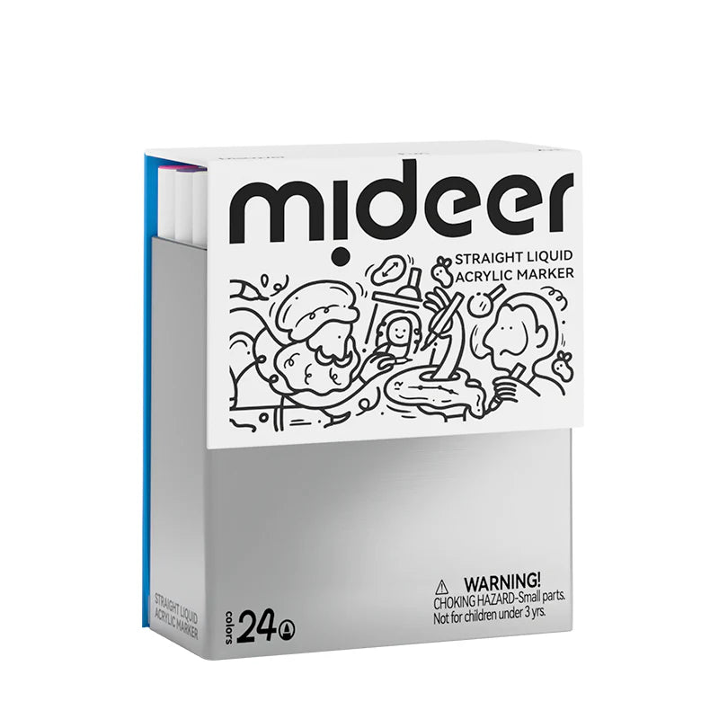 Opakowanie z zestawem markery akrylowe midder 24 kolory od Yamann do rysowania i malowania