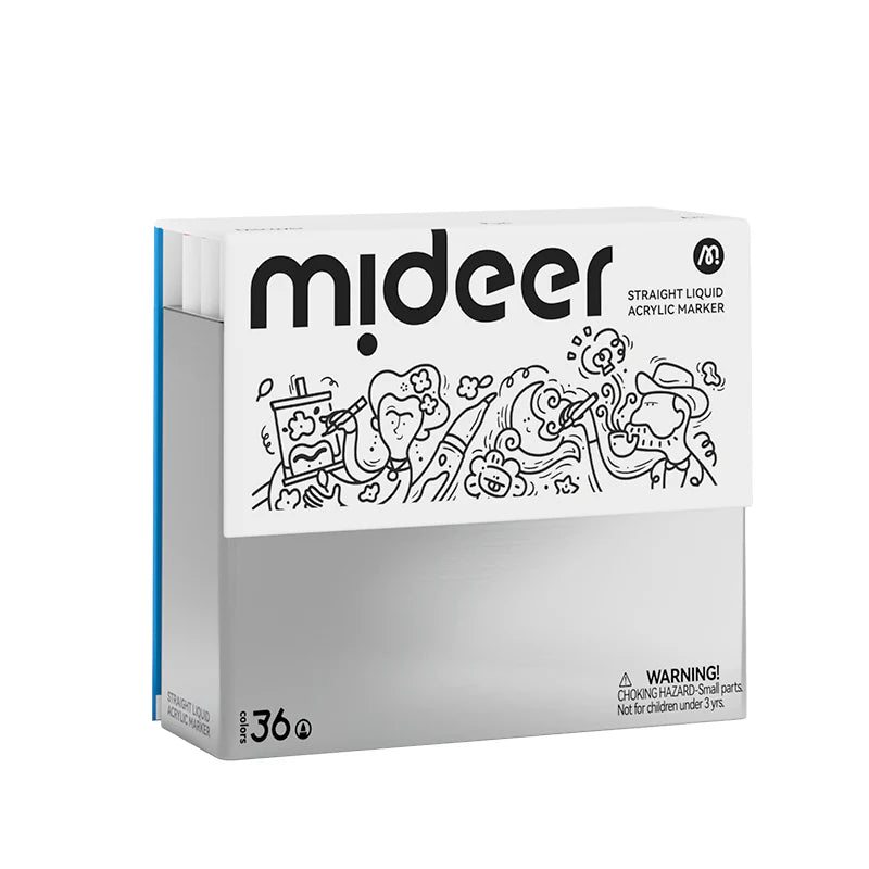 Pudełko z 36 kolorowymi markerami akrylowymi mideer od Yamann do tworzenia artystycznych projektów