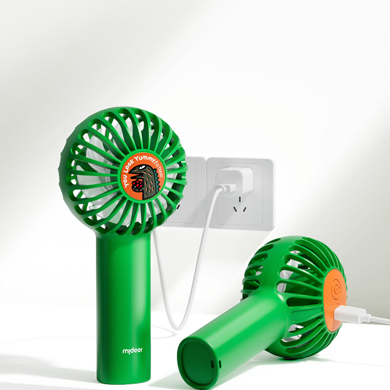 Zielony cichy wentylator przenośny Yamann zasilany przez USB do użytku domowego i biurowego