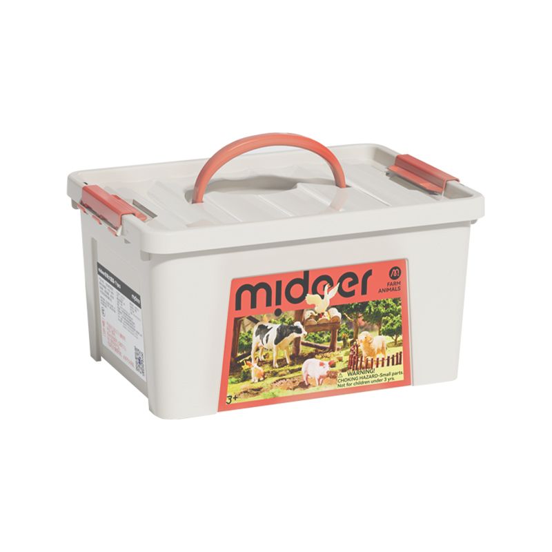 Zestaw figurek zwierząt na farmie w plastikowym pudełku z uchwytem od Yamann