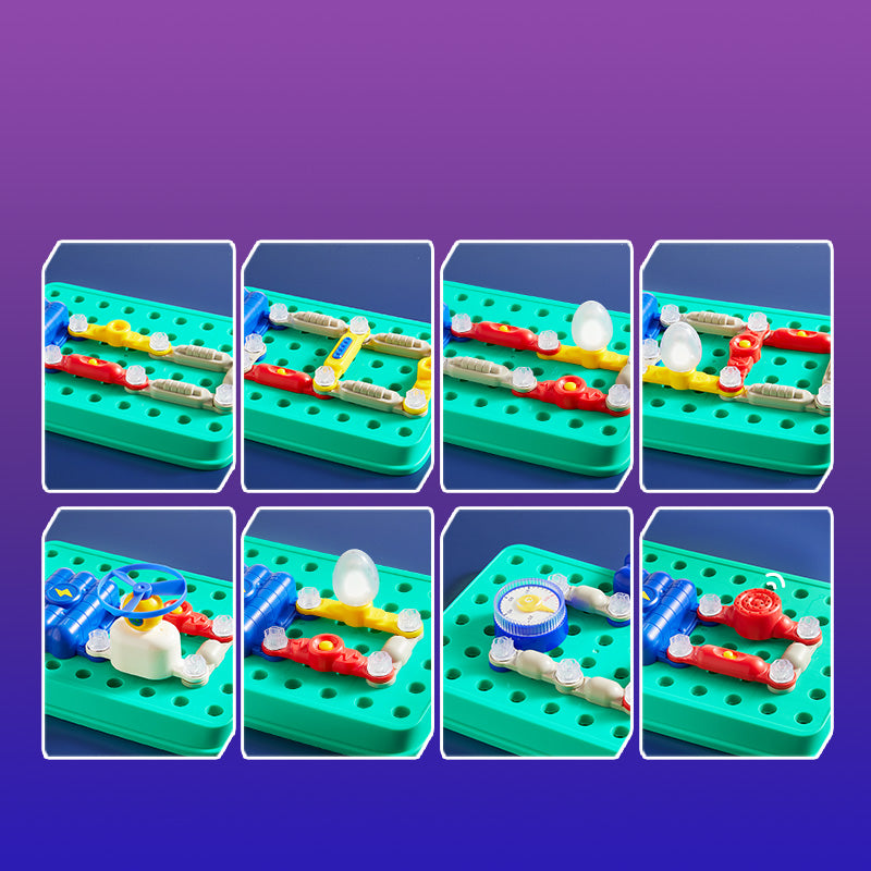 Zestaw małego inżyniera elektryka Yamann z elementami do budowy obwodów na zielonej planszy