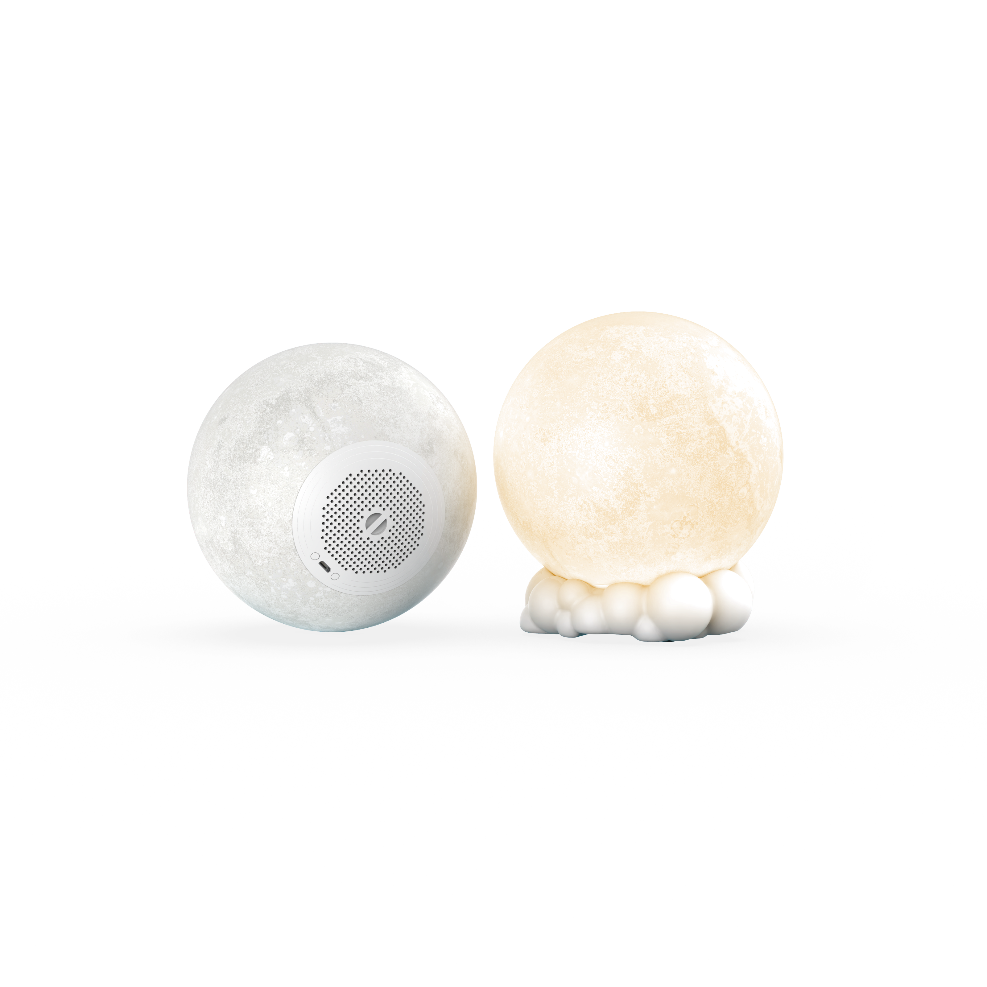 Yamann lampka nocna z głośnikiem w kształcie księżyca z oświetleniem i podstawą chmury