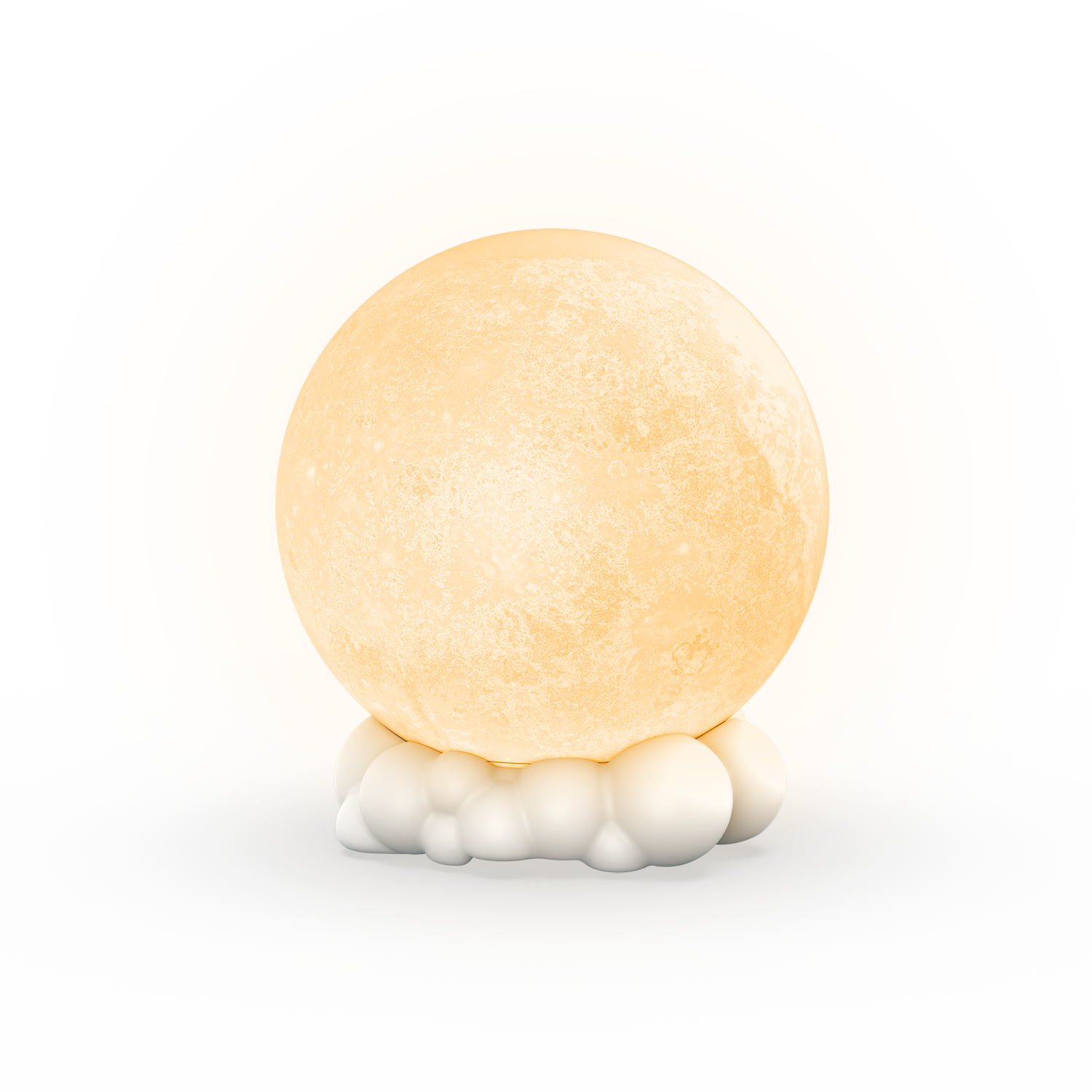 Yamann lampka nocna z głośnikiem w kształcie świecącej kuli na białej podstawie