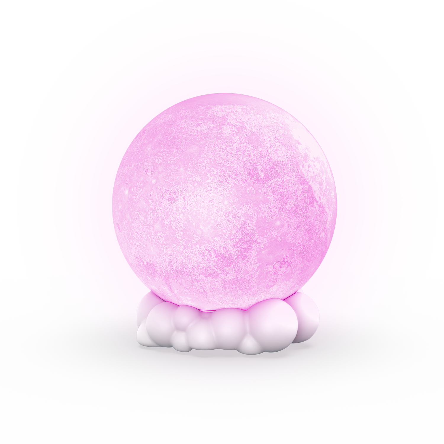 Yamann lampka nocna z głośnikiem w kształcie różowego księżyca na białej podstawie