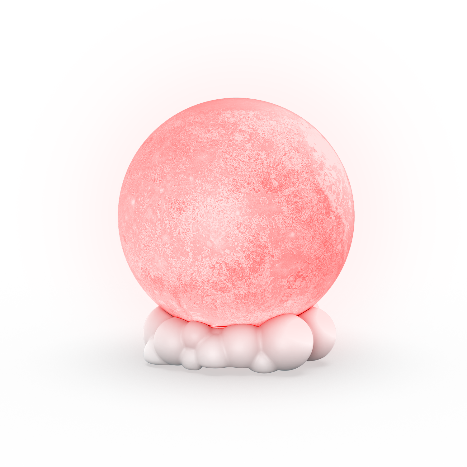 Yamann lampka nocna z głośnikiem w kształcie różowego księżyca na białej podstawie