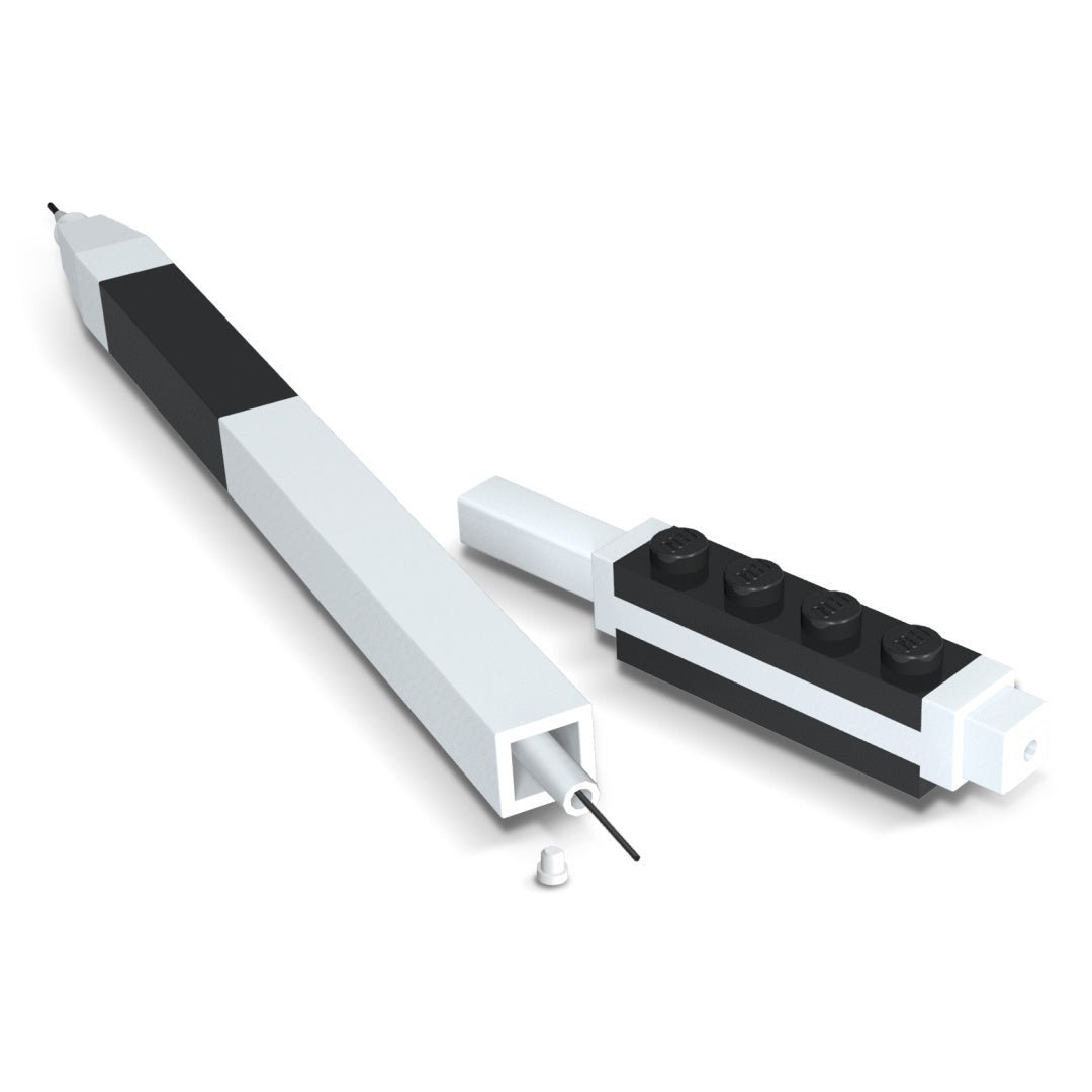 Mechaniczny ołówek LEGO BV JACOB COMPANY w czarno-białym kolorze z wymiennym wkładem