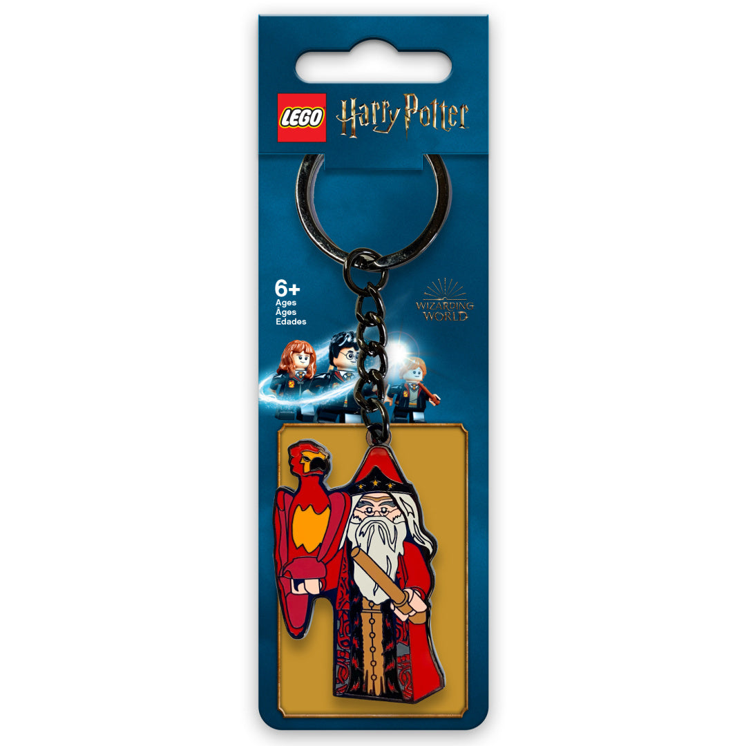Brelok LEGO Harry Potter Dumbledore z postacią Albusa Dumbledore'a i feniksem na breloku