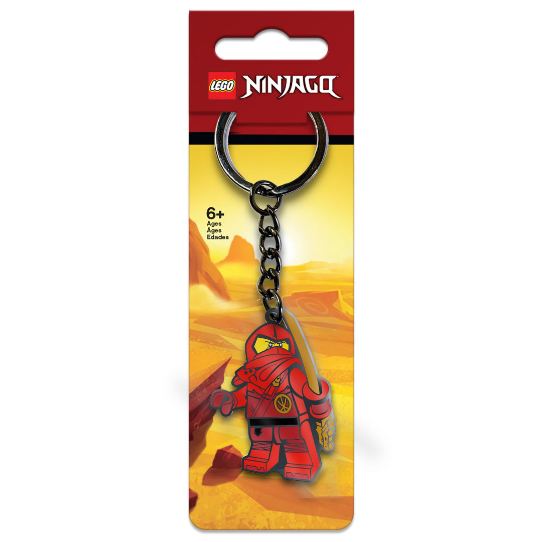 Brelok LEGO Ninjago Kai czerwony ninja z mieczem na metalowym łańcuszku