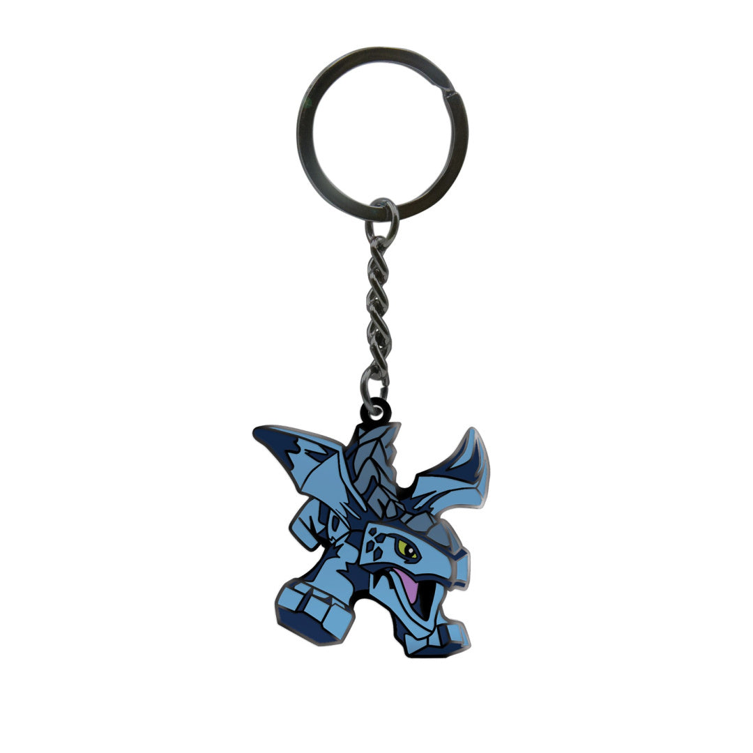 Brelok LEGO Ninjago Riyu w kształcie niebieskiego smoka z metalowym kółkiem do kluczy