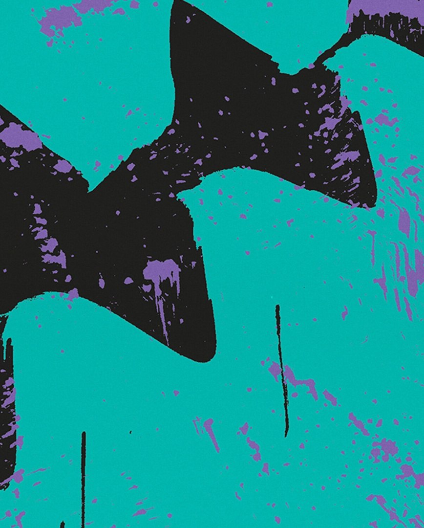 Okładka notatnika Colour Clash L z abstrakcyjnym wzorem w turkusowych i czarnych kolorach