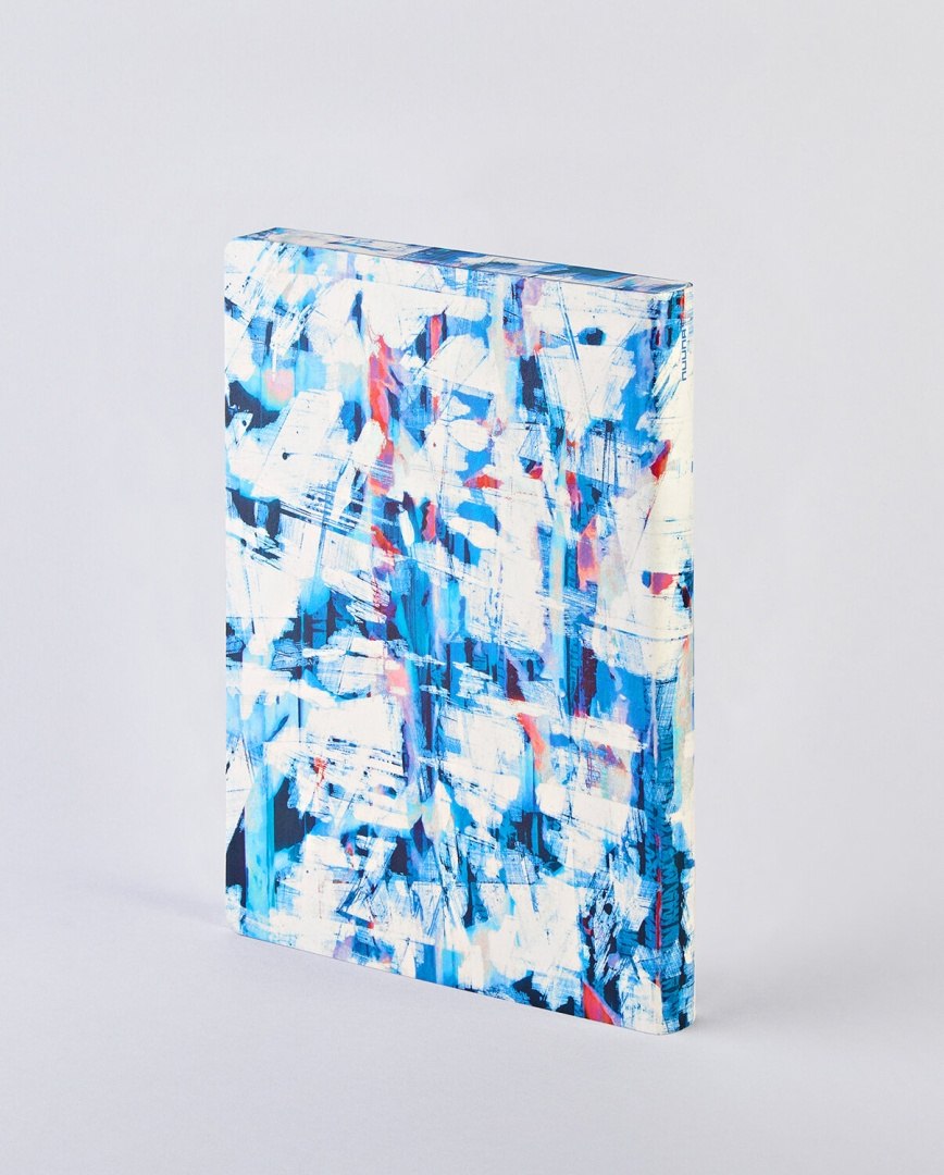 notatnik artystyczny L z okładką w abstrakcyjne niebieskie i czerwone wzory BV JACOB COMPANY