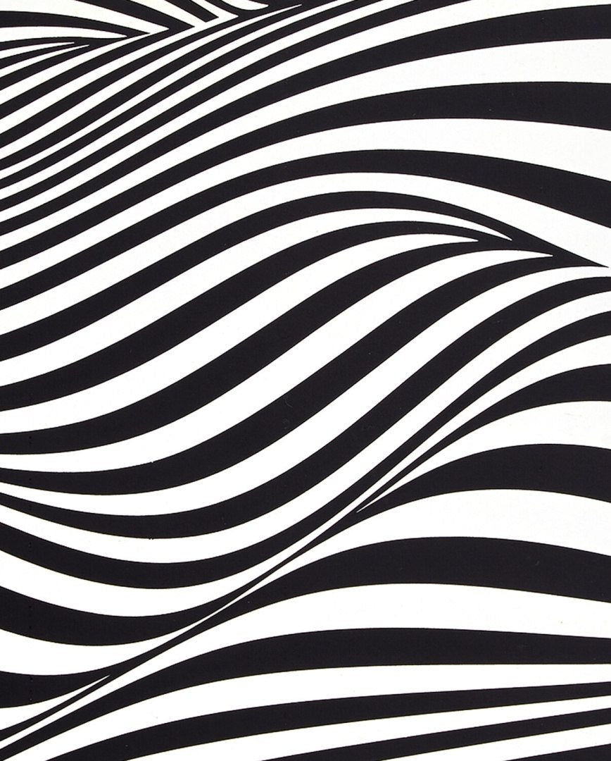 Czarno-biały notatnik graficzny Bonnie z abstrakcyjnym wzorem falistych linii