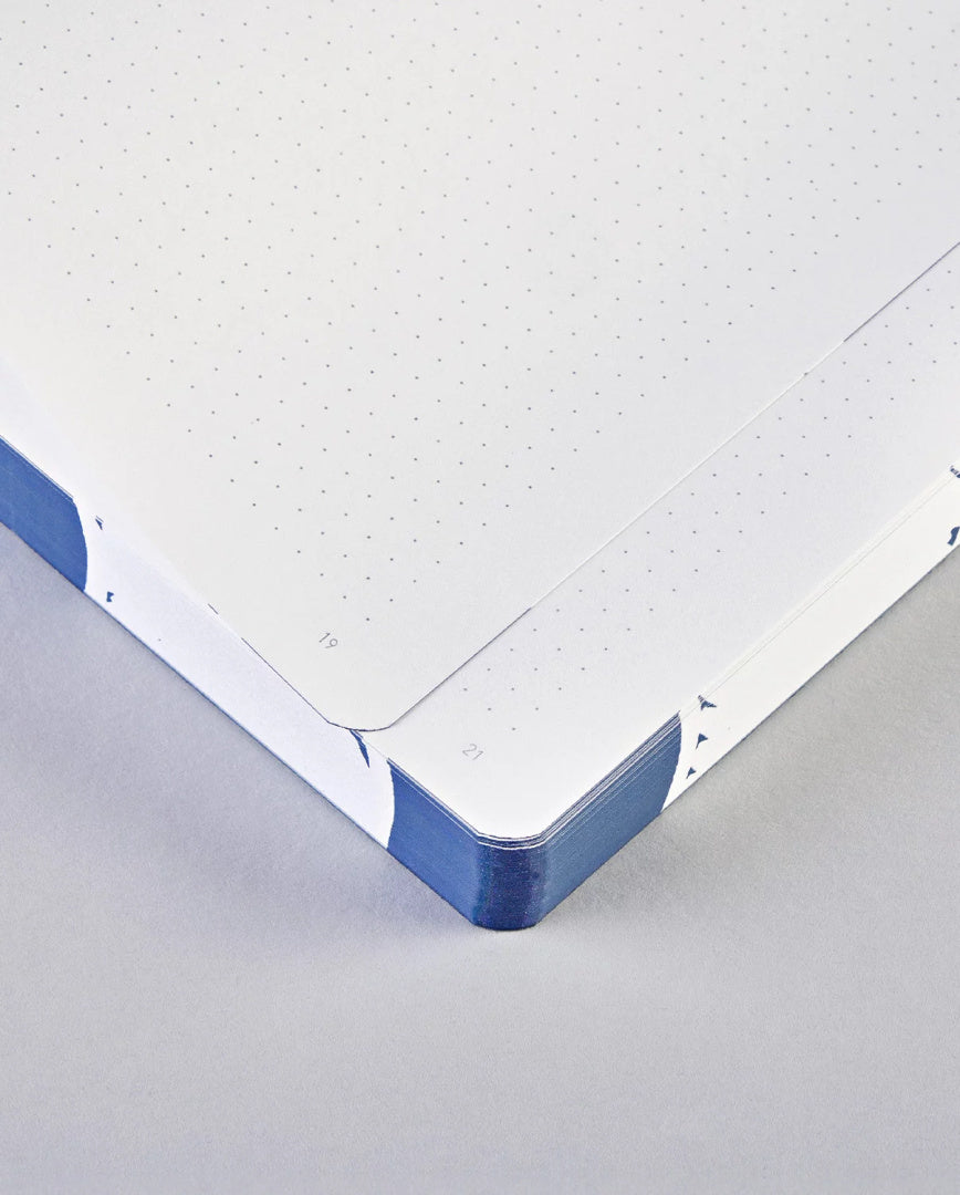 Notatnik w kratkę BV JACOB COMPANY z niebieskimi brzegami i punktowanymi kartkami