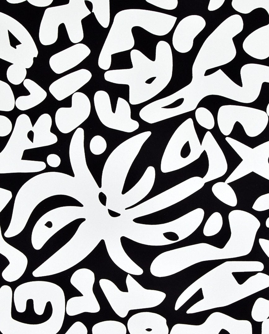 Czarno-biała okładka notatnika z abstrakcyjnym wzorem notatnik graficzny L od BV JACOB COMPANY