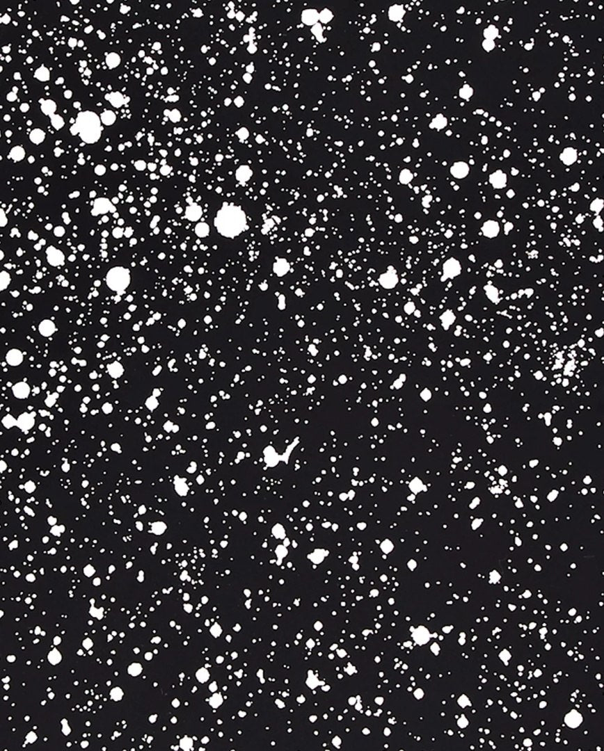 Czarny notatnik graficzny Milky Way z białymi plamkami przypominającymi gwiazdy na okładce