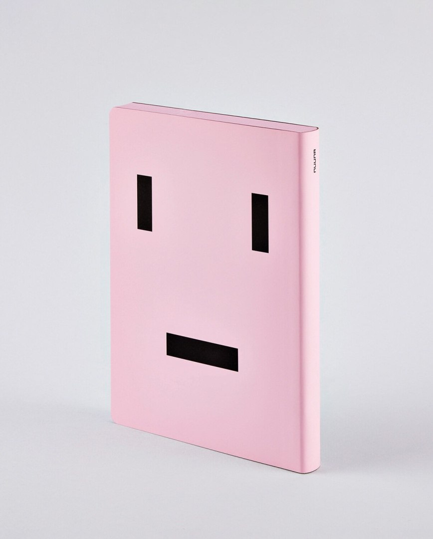 Różowy notatnik graficzny OX z czarnymi prostokątnymi elementami na okładce od BV JACOB COMPANY