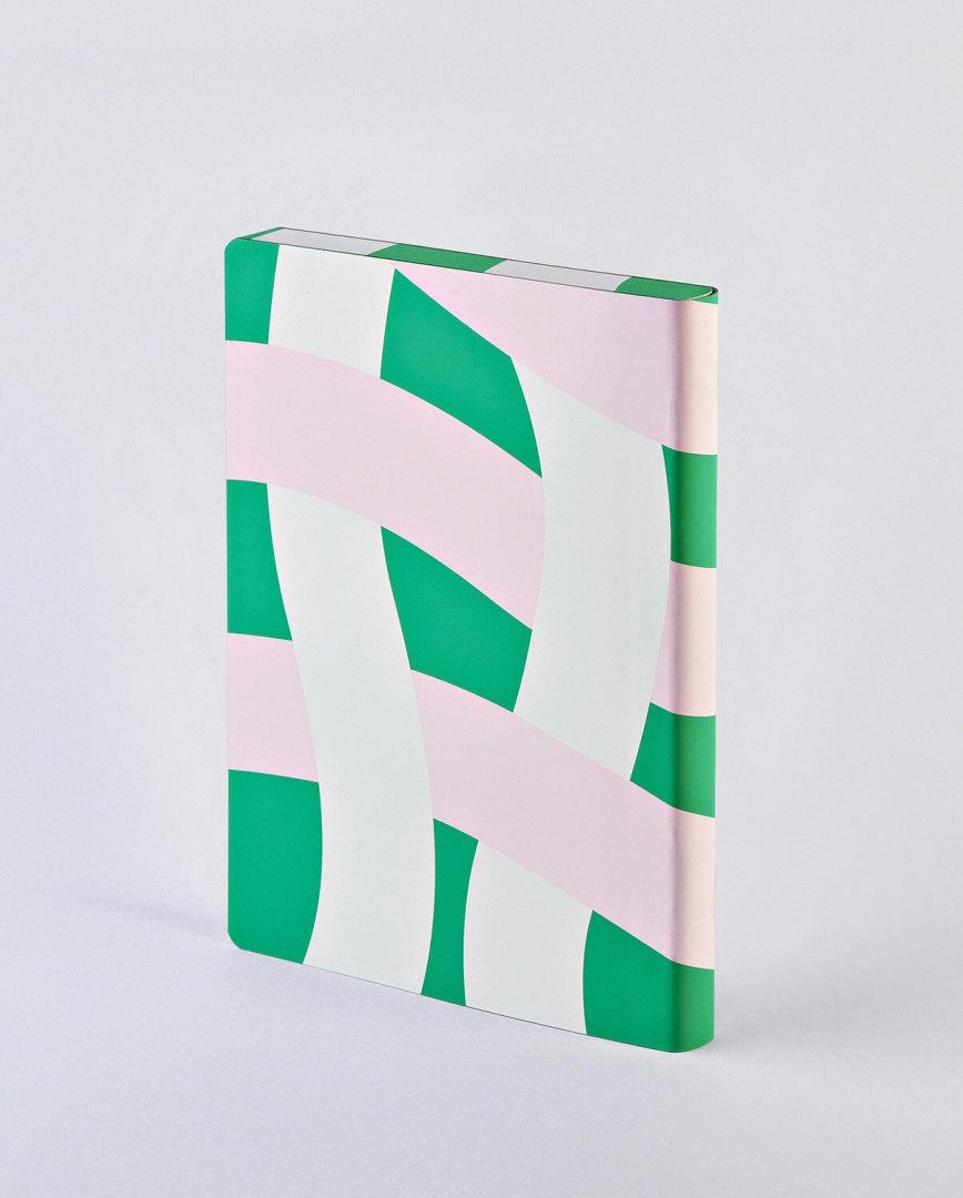 Notatnik graficzny A5 z zielono-różowym geometrycznym wzorem okładki BV JACOB COMPANY
