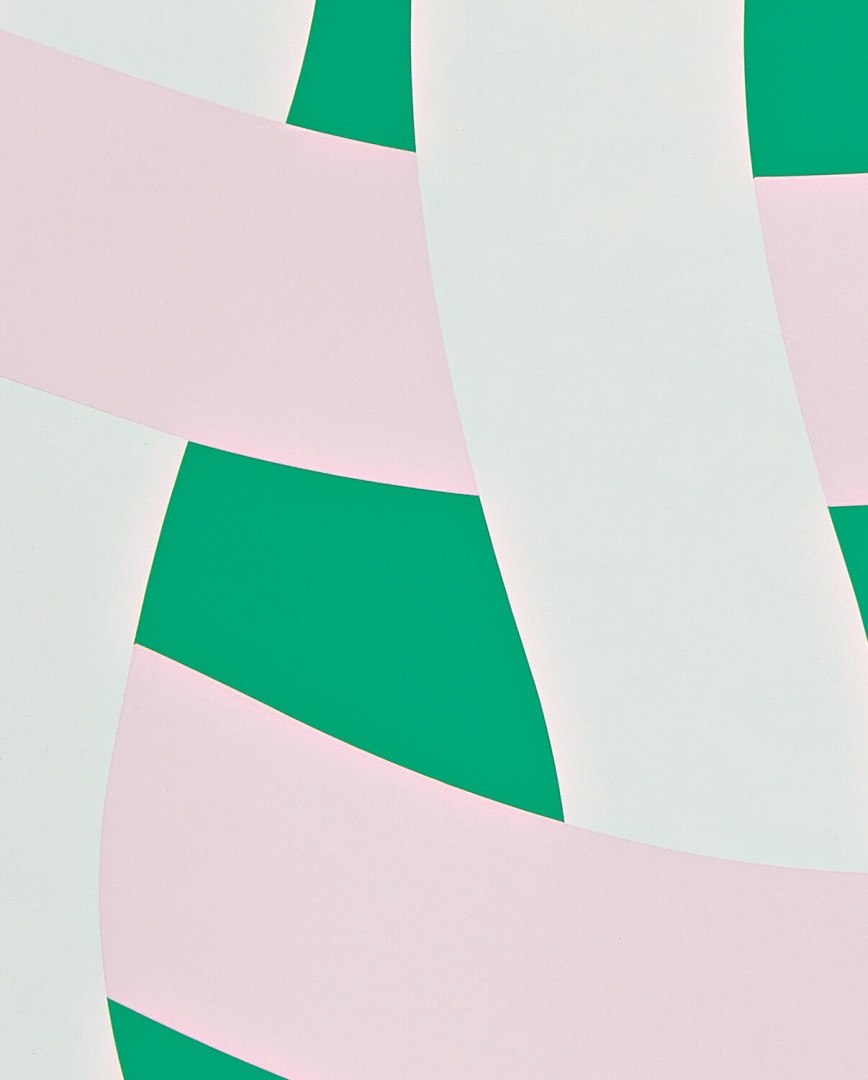 Notatnik graficzny A5 z abstrakcyjnym wzorem zielonych i różowych pasów