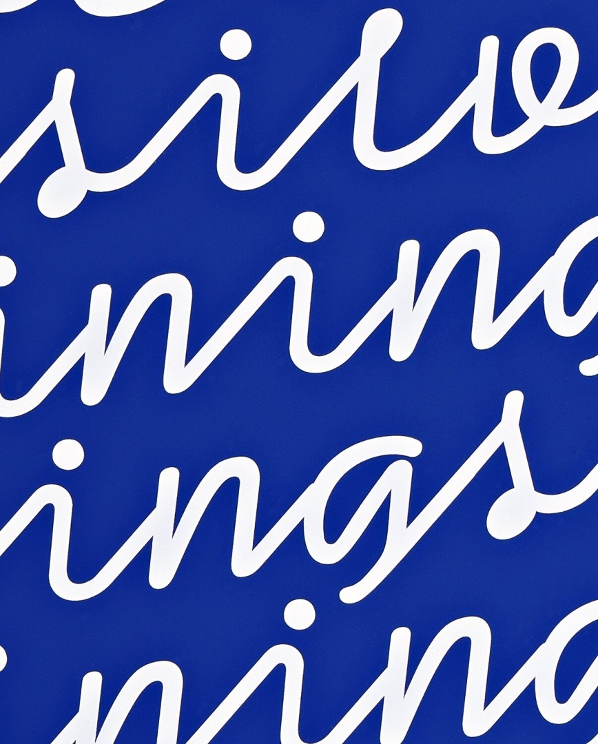 Niebieska okładka z białym napisem notatnik silver lining od BV JACOB COMPANY