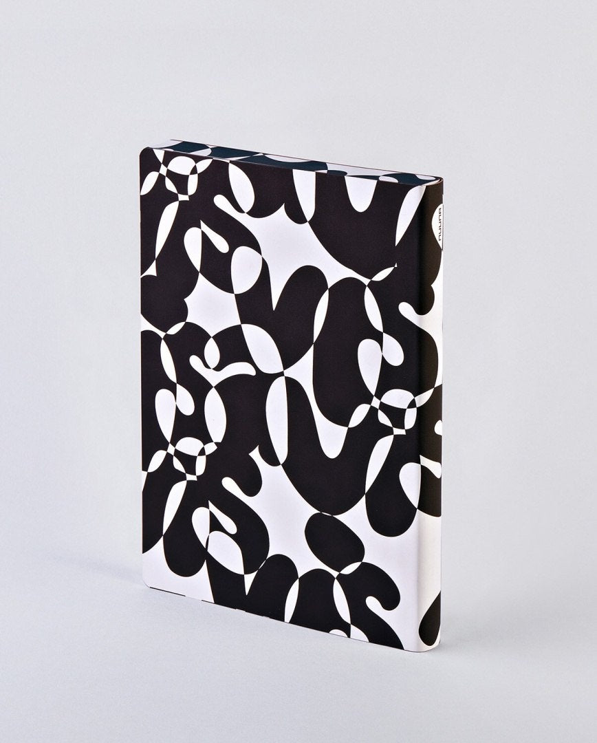 Notatnik graficzny L z czarno-białym abstrakcyjnym wzorem od BV JACOB COMPANY