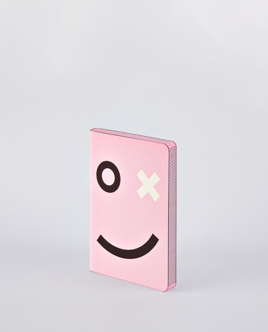 Notatnik graficzny S różowy z uśmiechniętą twarzą na okładce BV JACOB COMPANY
