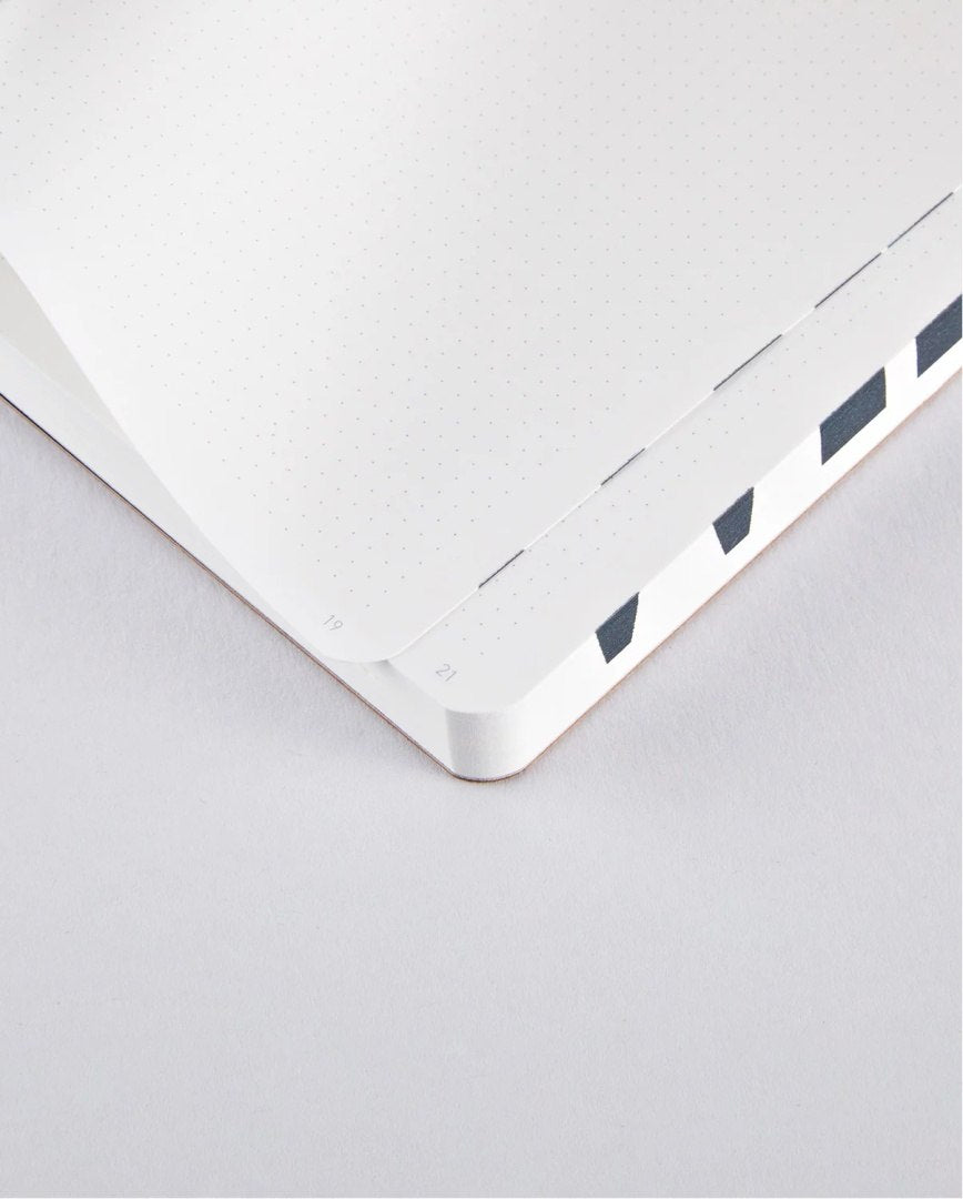 Notatnik Write Wrong z kropkowanymi kartkami i nowoczesnym wzorem na brzegach