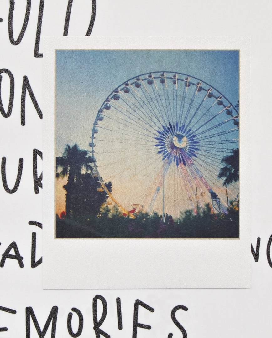 Notatnik graphic thermo z nadrukiem diabelskiego młyna i grafiką tekstową w tle