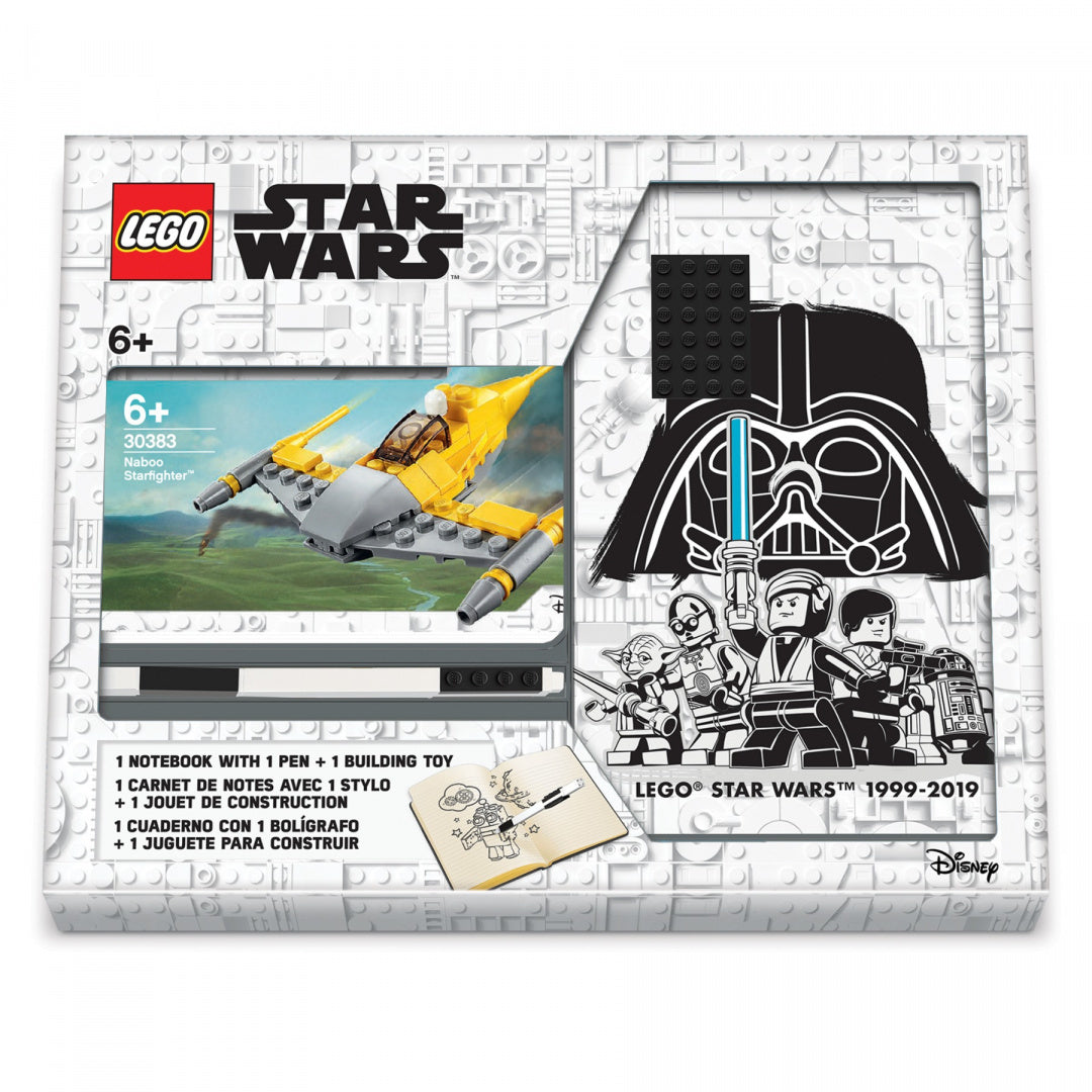 notatnik LEGO Star Wars Naboo z długopisem i modelem statku kosmicznego do zbudowania