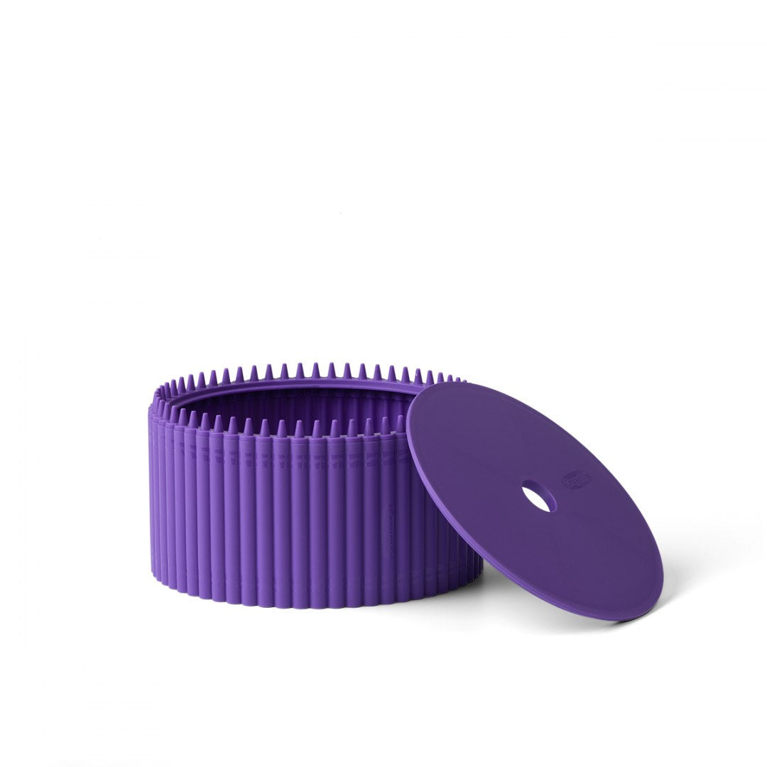 Fioletowy organizer na biurko Crayola fioletowy marki Yamann z pokrywką na drobiazgi