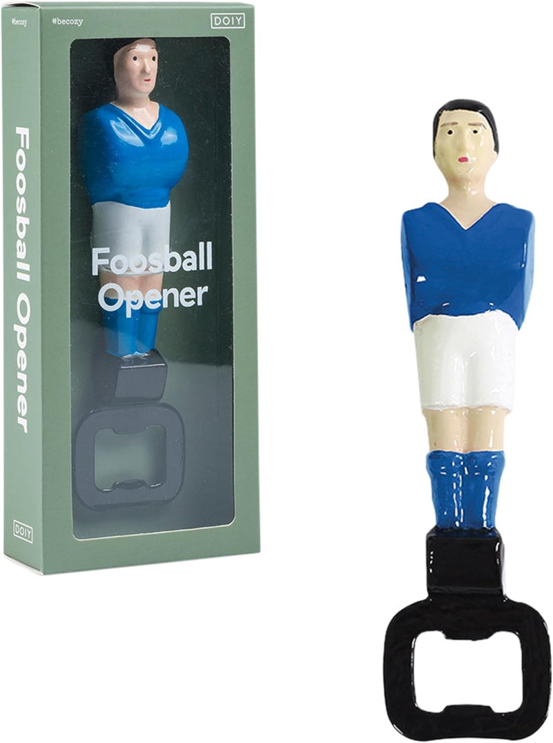 Otwieracz do butelek piłkarz w niebieskiej koszulce i białych spodenkach marki WABOBA AB