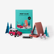Yamann papierowy model do składania Mont Blanc z autem, domkiem i drzewami do samodzielnego montażu