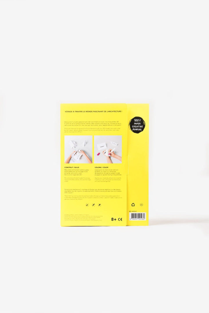 Tył opakowania papierowego modelu San Francisco marki Yamann z instrukcjami składania