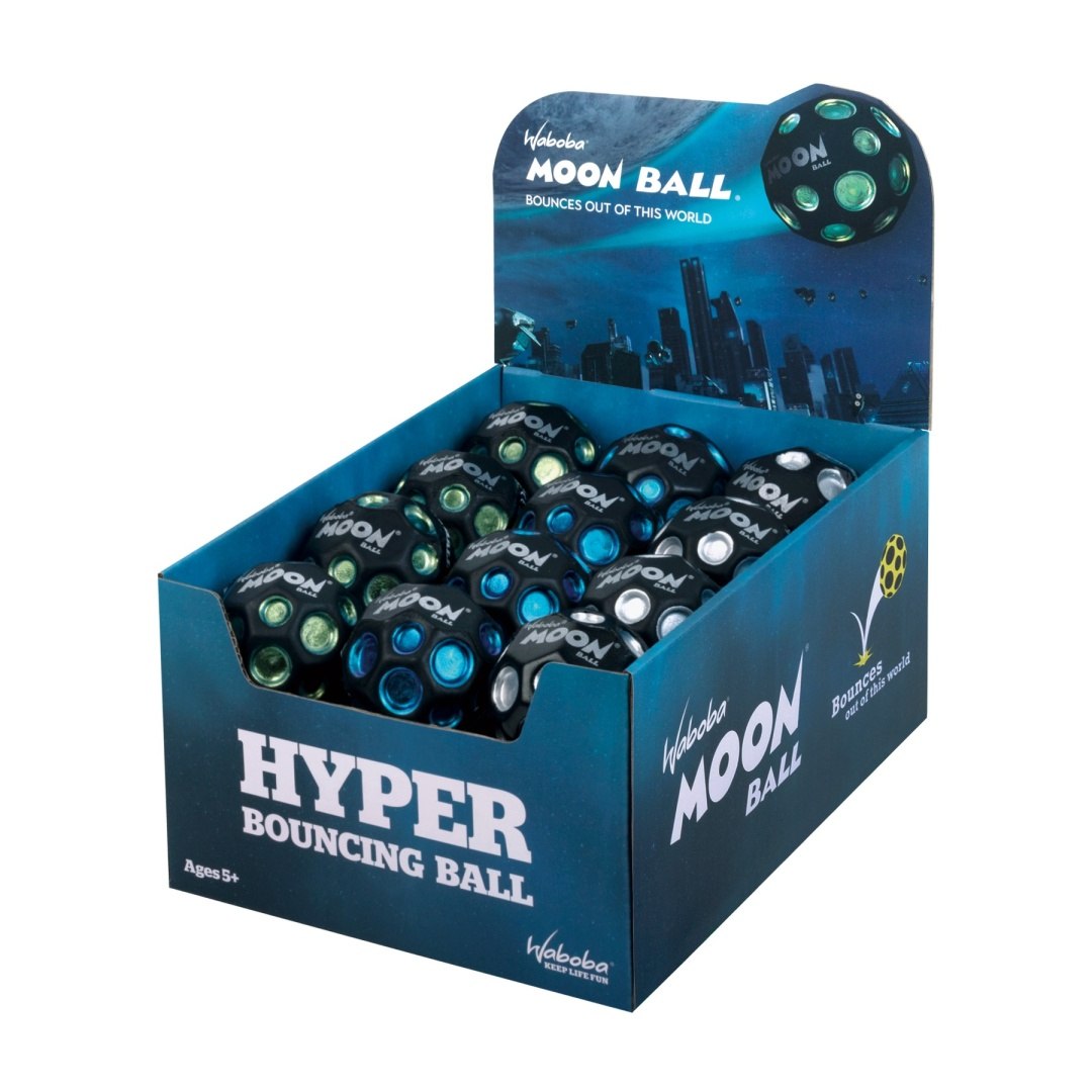 Piłeczka Moon Ball Waboba w kolorowej prezentacji do odbijania i zabawy na świeżym powietrzu