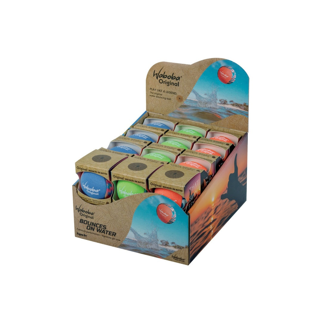 Piłeczka Waboba Original w różnych kolorach w opakowaniu zbiorczym do skakania po wodzie
