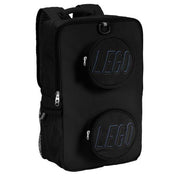 plecak LEGO czarny z dwoma okrągłymi kieszeniami i logo LEGO na przodzie