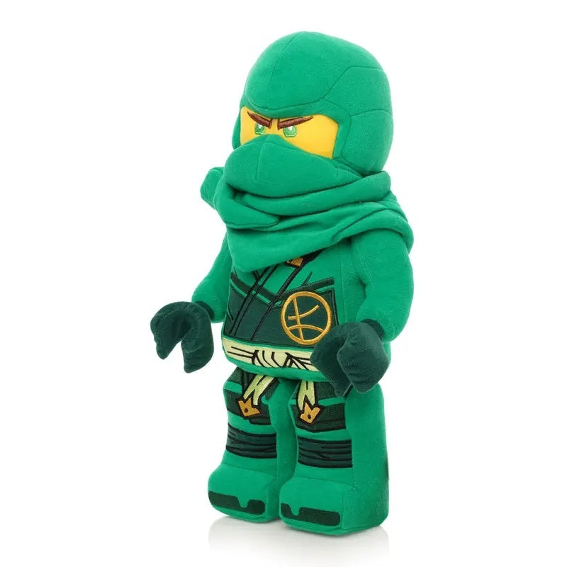 pluszak LEGO Ninjago Lloyd w zielonym stroju ninja z zawiązanym szalem na twarzy