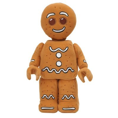 Miękki pluszak LEGO Piernikowy Ludek w kształcie ludzika piernikowego z detalami dekoracyjnymi