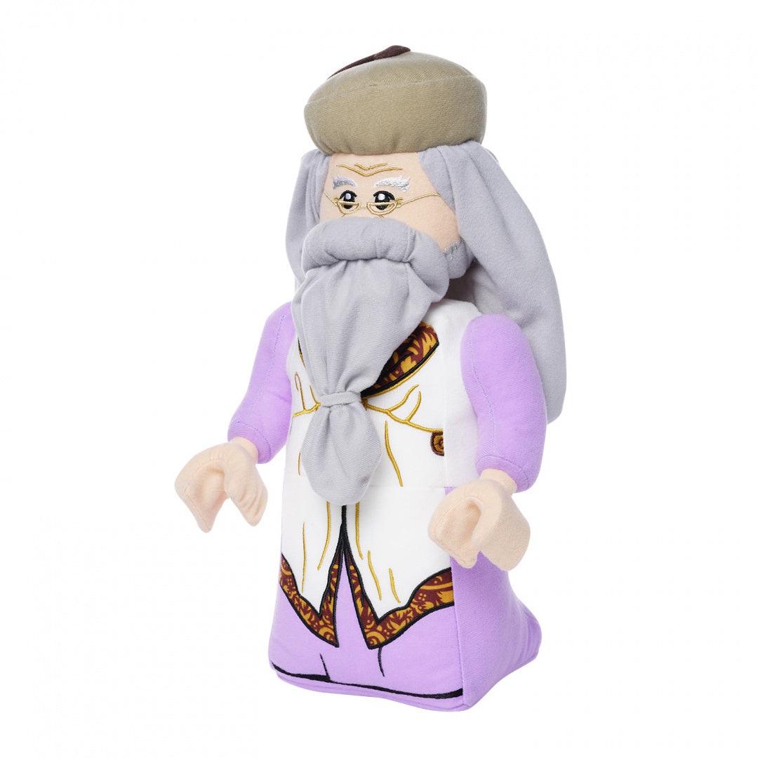 Pluszak Dumbledore LEGO Harry Potter miękki i szczegółowy zabawkowy czarodziej z fioletowym płaszczem