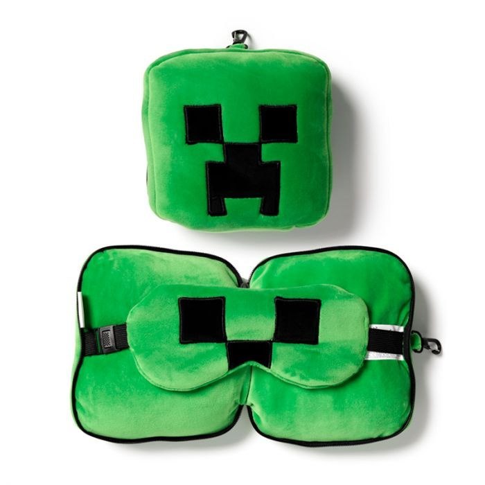 Pluszowa poduszka podróżna Minecraft w zielonym kolorze z motywem Creeper od Puckator