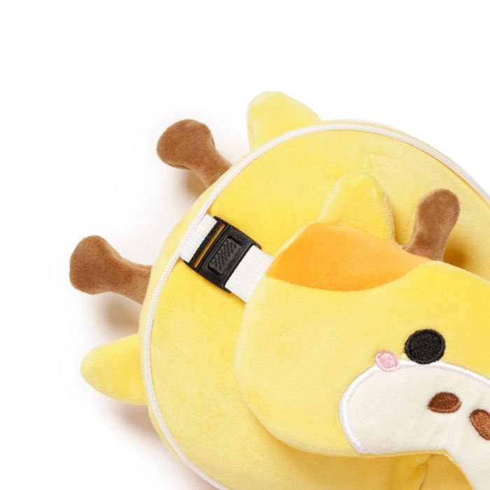 Pluszowa poduszka podróżna dla dzieci w kształcie żółtego zwierzątka z miękkiego materiału