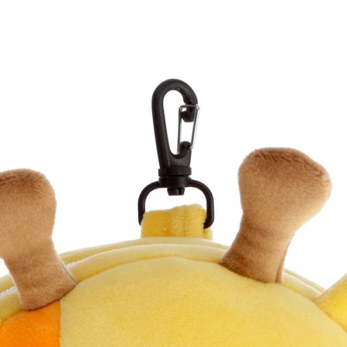 Pluszowa poduszka podróżna dla dzieci z karabińczykiem do łatwego mocowania