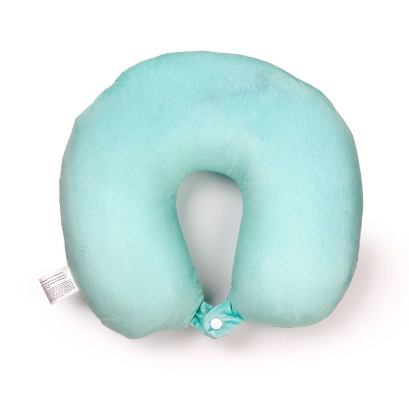 Pluszowa poduszka podróżna dla dzieci w kształcie litery U w miętym niebieskim kolorze od Puckator