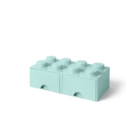 Szuflada LEGO Brick 8 morski w kolorze morskim z dwiema przegródkami do przechowywania klocków