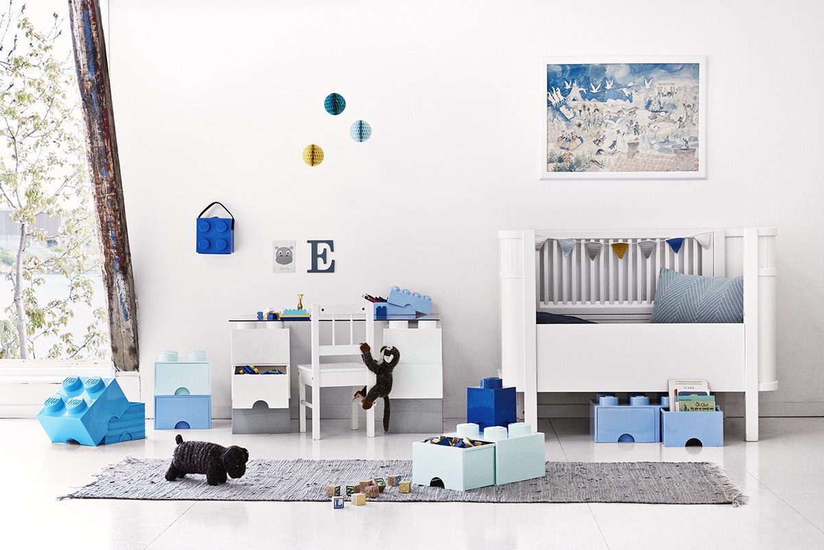 Contenedor de 4 ladrillos LEGO® (Azul)